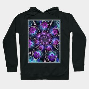 Purple and blue flower fractal Hoodie